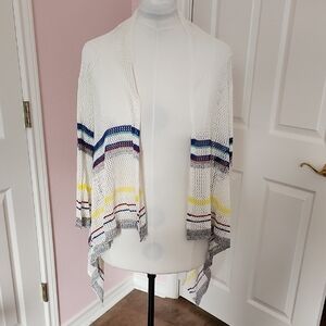 Striped Open Front Cardigan